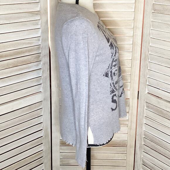 Lisa Todd Heather Gray Zoltar Speaks Fortune Teller 100% Cashmere Sweater S - Picture 5 of 11